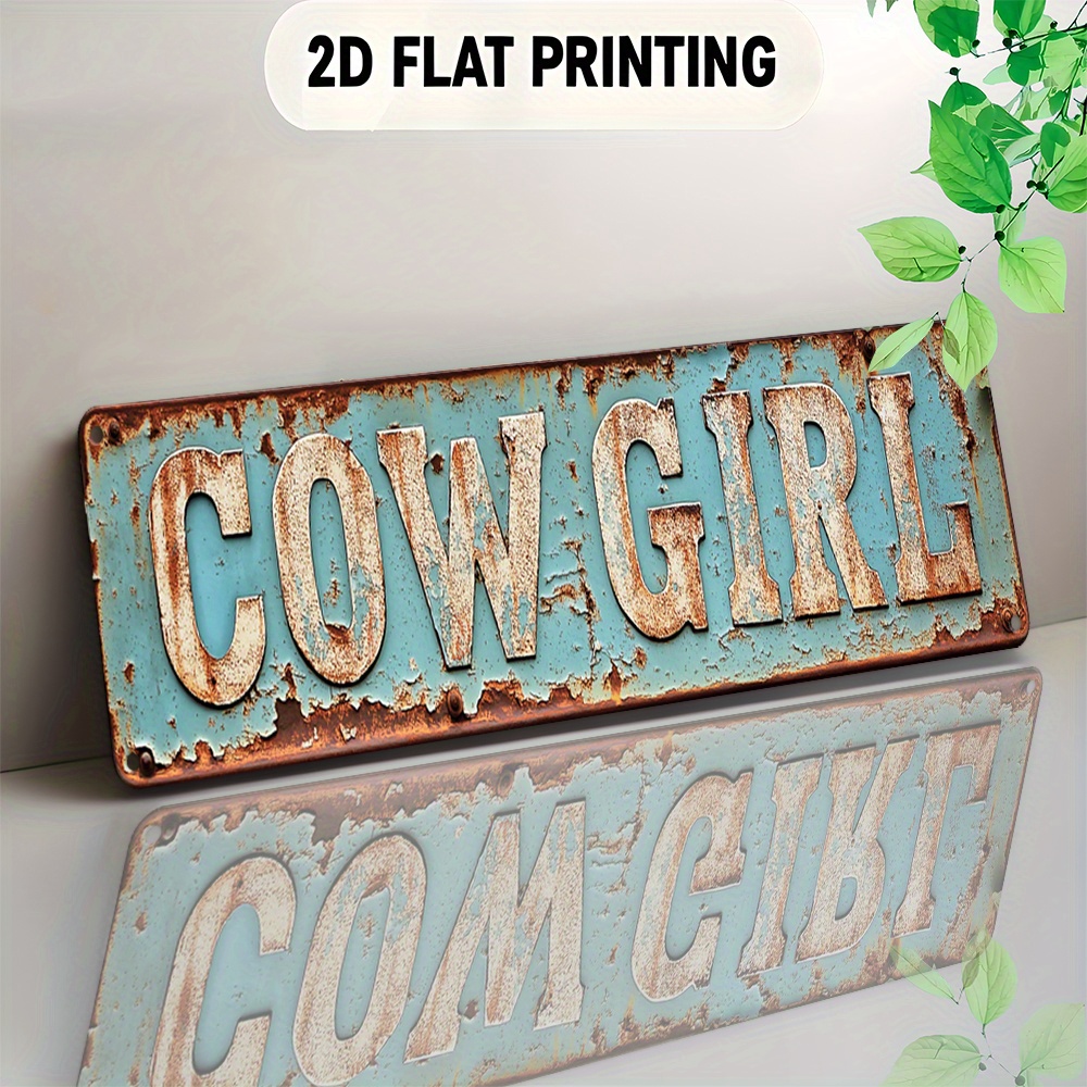 Brass Weight Plate - 2D Metal Cowgirl Wall Art -