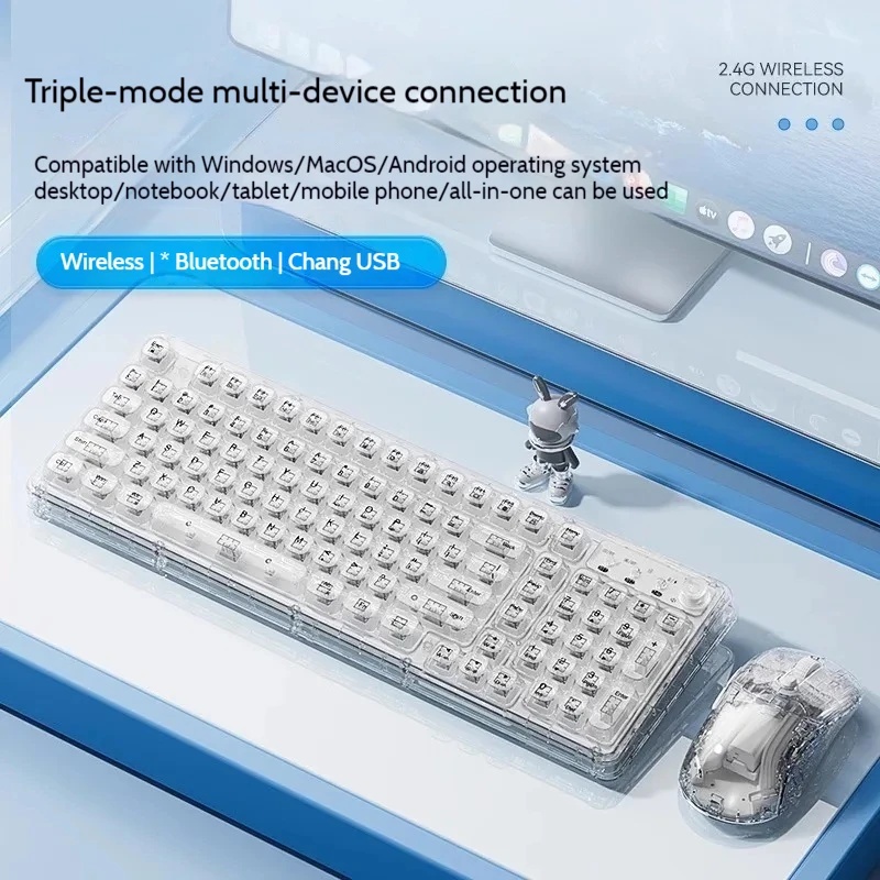 Keyboard Gaming Transparent - Transparent Ice Crystal Wireless Bluetooth Keyboard