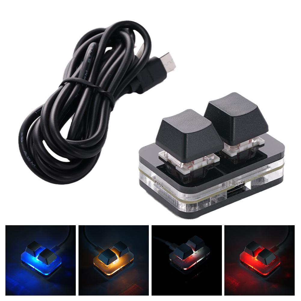 Gaming Keyboard Mini - MacroUSB Custom Mechanical Keyboard 2 Keys