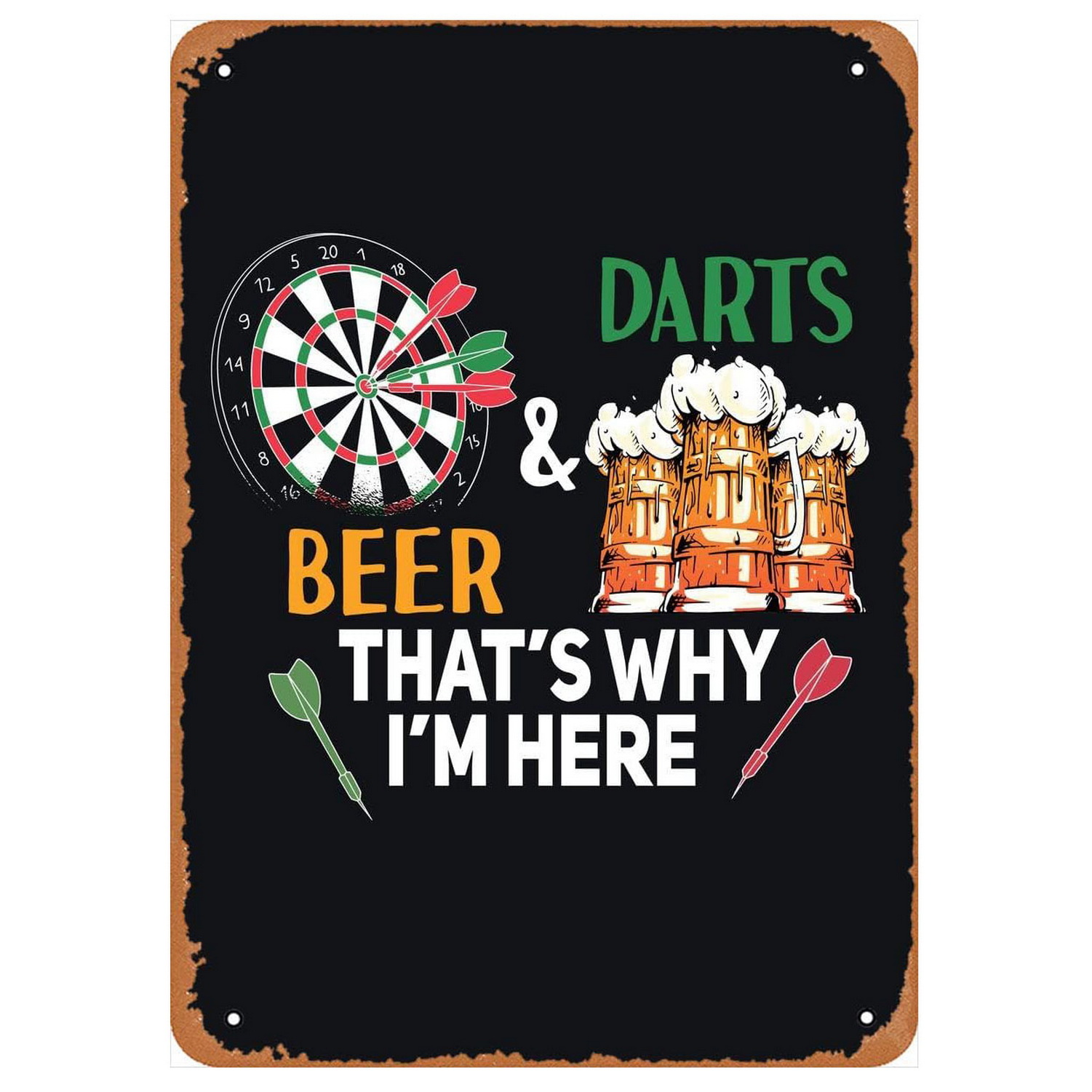 Vintage Darts & Beer Tin Sign, - огляд і ціна Brass Weight Plate