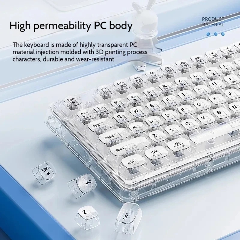 Transparent Ice Crystal Wirele - огляд і ціна Keyboard Gaming Transparent