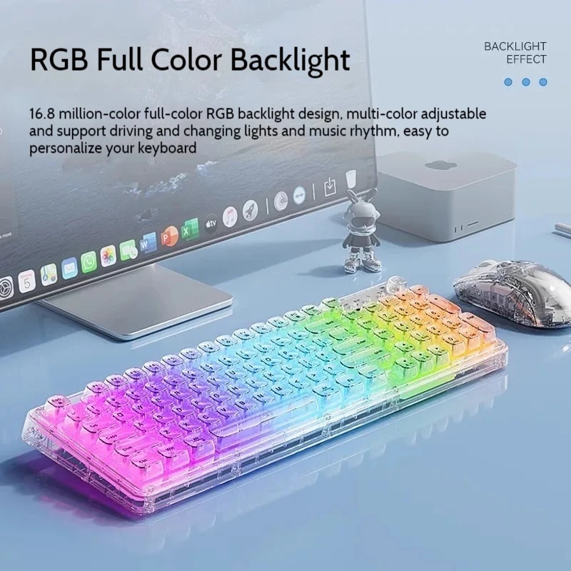 Transparent Ice Crystal Wirele - огляд і ціна Keyboard Gaming Transparent