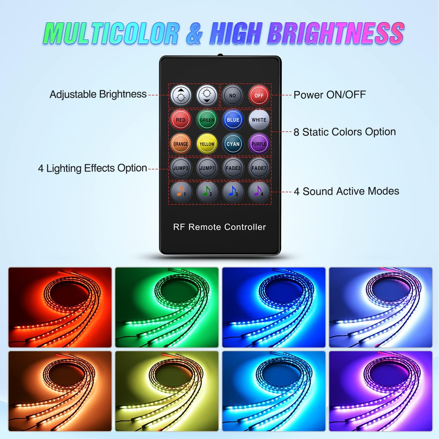 Car Underglow Neon Accent Stri - огляд і ціна Rgb Underglow Strip