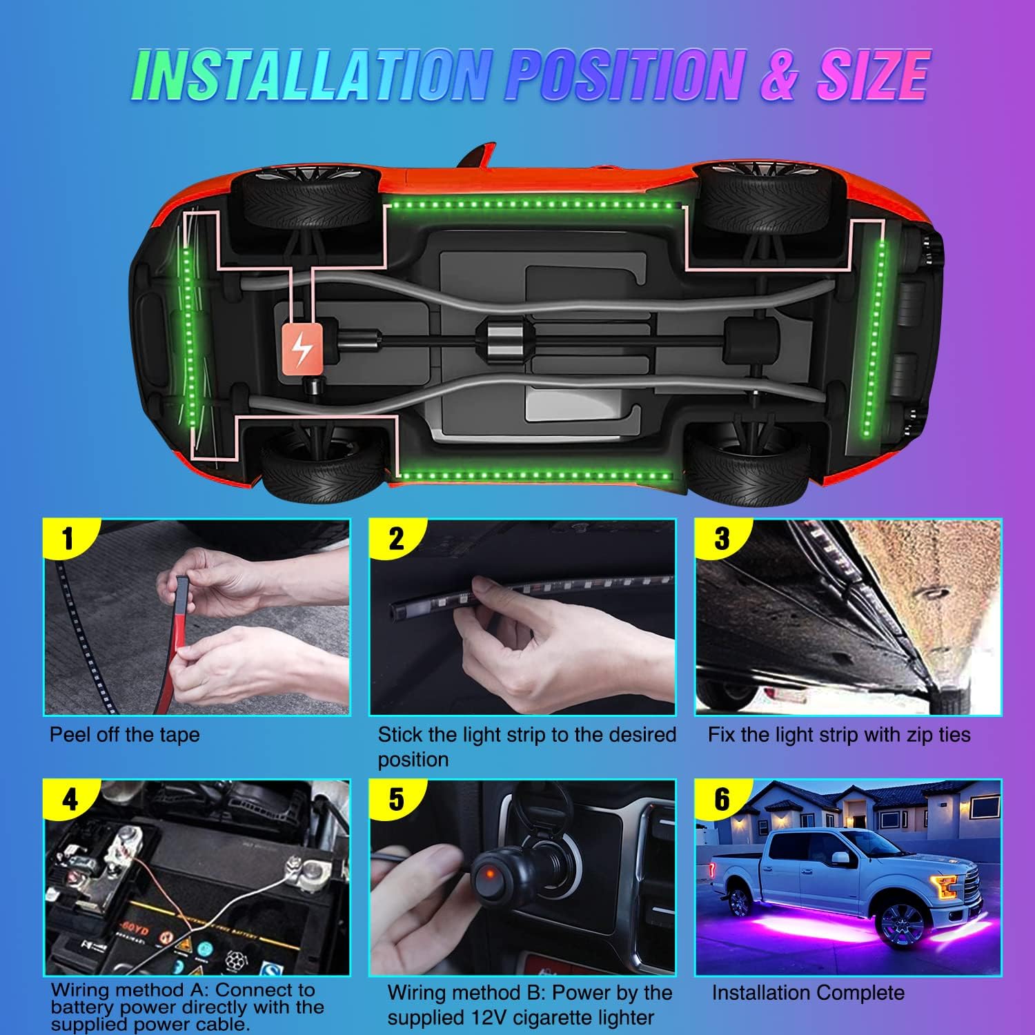 Car Underglow Neon Accent Stri - огляд і ціна Rgb Underglow Strip