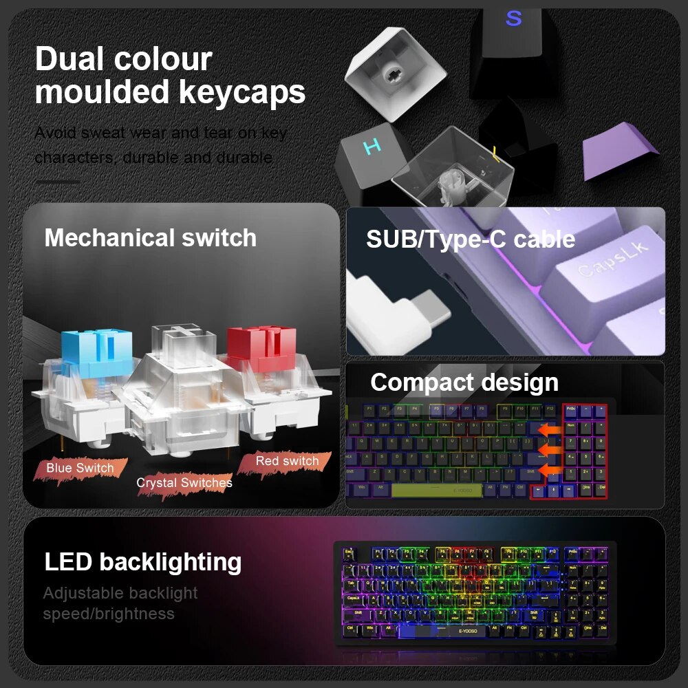 E-YOOSO Z94 USB Mechanical Gam - огляд і ціна Gaming Keyboard Budget