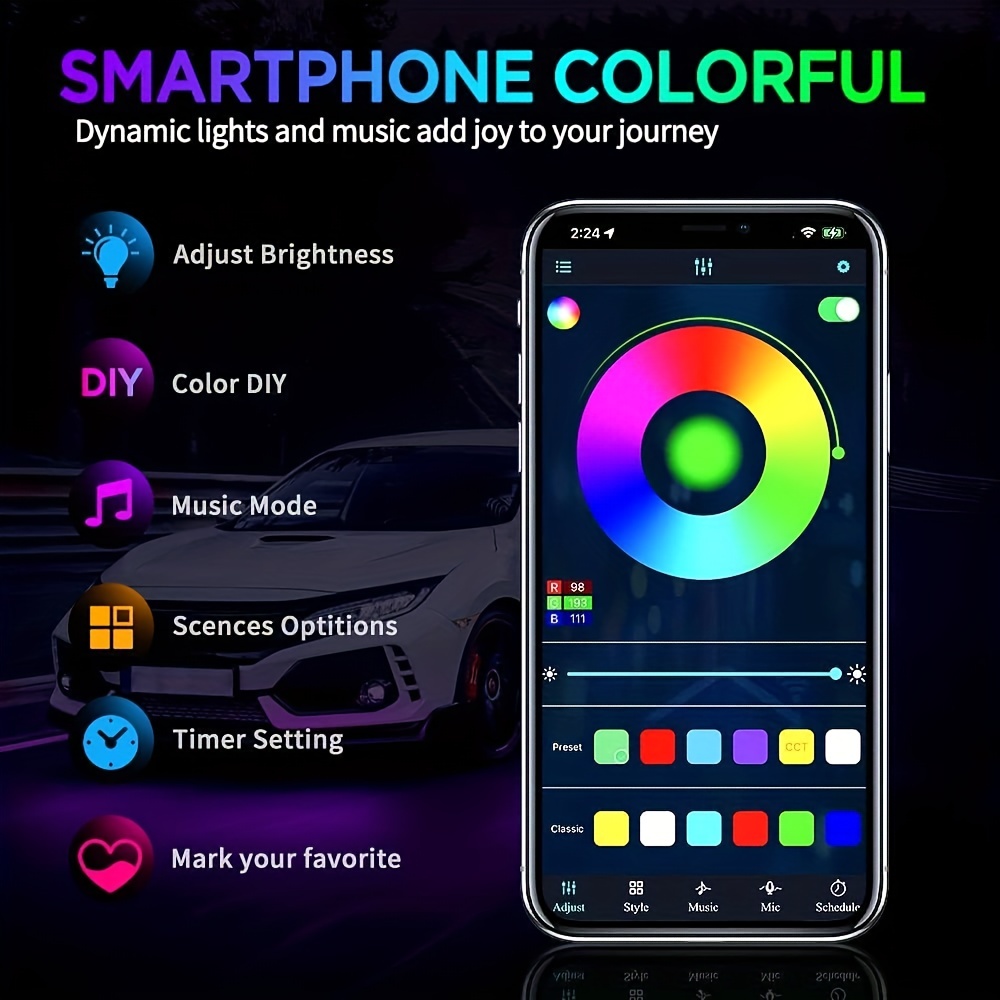 RGB Flexible Car Underglow Lig - огляд і ціна Rgb Underglow Strip